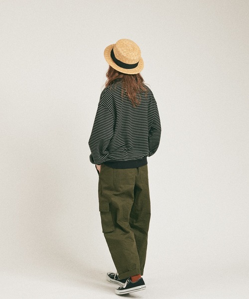 MUHET（ミュエータ）の「ボーダーポロスウェット（スウェット・レディース・ブラック/ネイビー/カーキ/ブルー・MEDIUM/X-LARGE）」の14枚目の写真