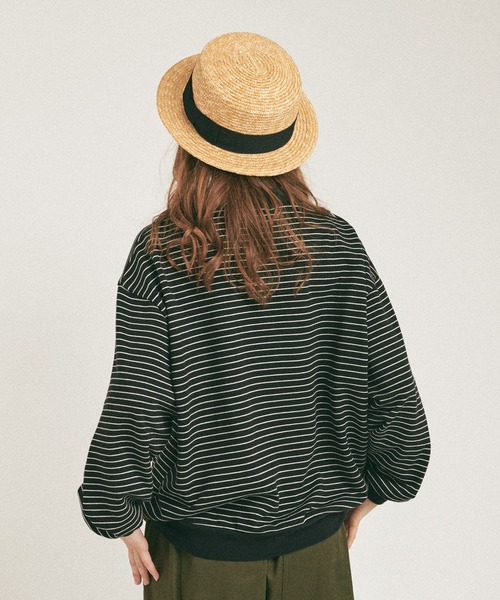 MUHET（ミュエータ）の「ボーダーポロスウェット（スウェット・レディース・ブラック/ネイビー/カーキ/ブルー・MEDIUM/X-LARGE）」の12枚目の写真