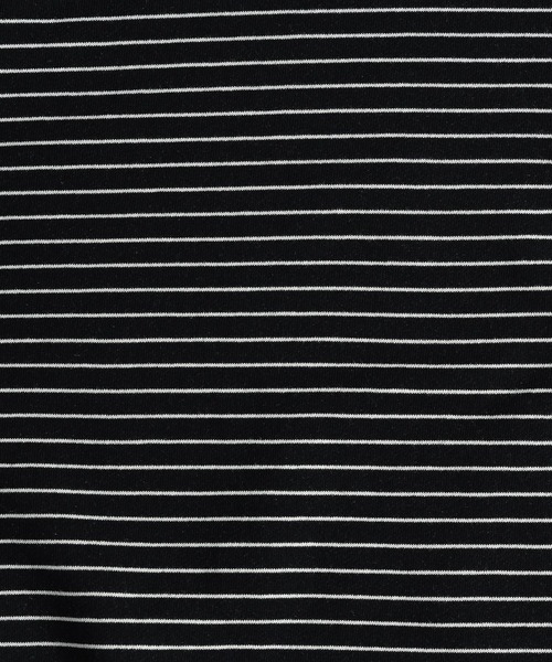 MUHET（ミュエータ）の「ボーダーポロスウェット（スウェット・レディース・ブラック/ネイビー/カーキ/ブルー・MEDIUM/X-LARGE）」の7枚目の写真