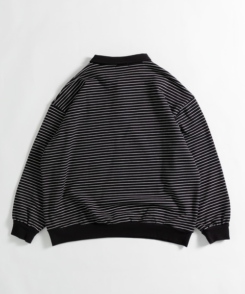 MUHET（ミュエータ）の「ボーダーポロスウェット（スウェット・レディース・ブラック/ネイビー/カーキ/ブルー・MEDIUM/X-LARGE）」の6枚目の写真
