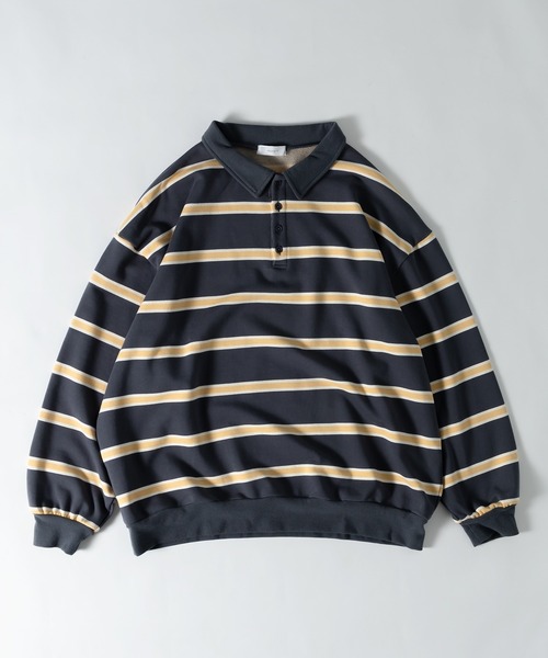 MUHET（ミュエータ）の「ボーダーポロスウェット（スウェット・レディース・ブラック/ネイビー/カーキ/ブルー・MEDIUM/X-LARGE）」の19枚目の写真