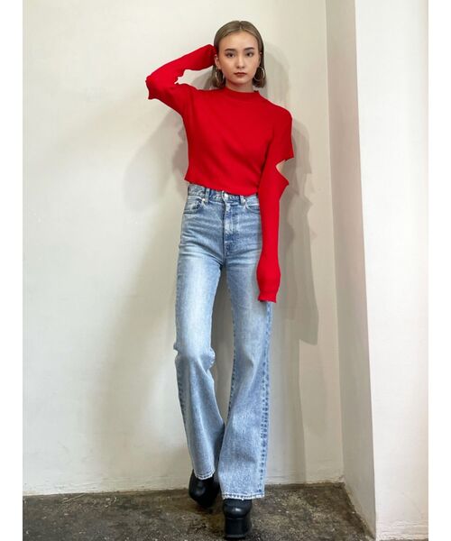 EMODA（エモダ）の「カットアウトクラッシュニット（ニット/セーター・レディース・ホワイト/ブラック/レッド/ブルー/その他・FREE）」の20枚目の写真