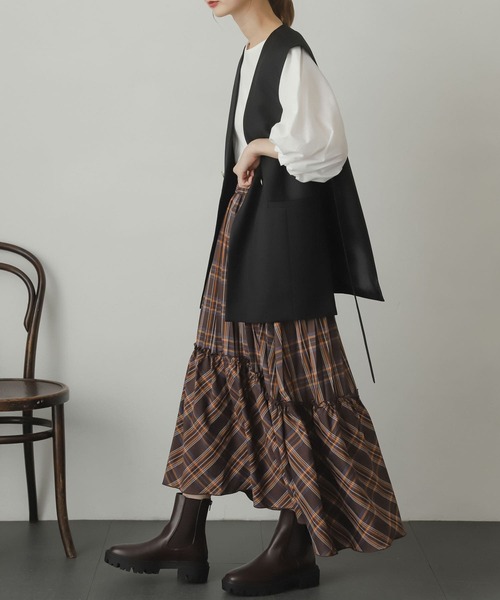 SENSE OF PLACE by URBAN RESEARCH(センスオブプレイスバイアーバンリサーチ)の「チェックキリカエプリーツスカート(スカート・レディース・ブラウン系その他/ブルー系その他・ONE)」の15枚目の写真
