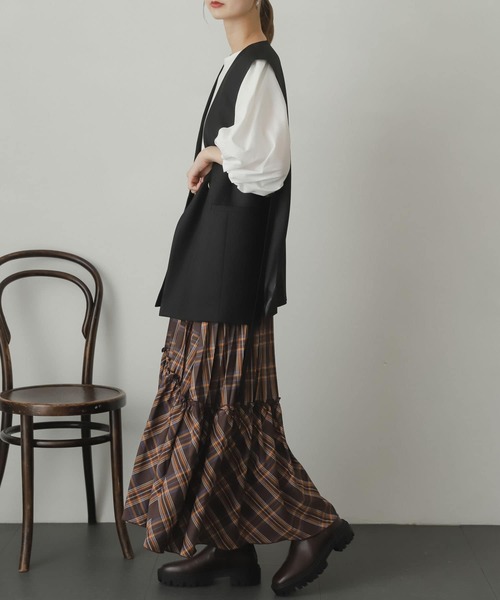 SENSE OF PLACE by URBAN RESEARCH(センスオブプレイスバイアーバンリサーチ)の「チェックキリカエプリーツスカート(スカート・レディース・ブラウン系その他/ブルー系その他・ONE)」の8枚目の写真
