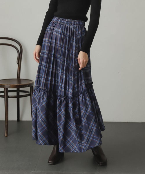 SENSE OF PLACE by URBAN RESEARCH(センスオブプレイスバイアーバンリサーチ)の「チェックキリカエプリーツスカート(スカート・レディース・ブラウン系その他/ブルー系その他・ONE)」の13枚目の写真