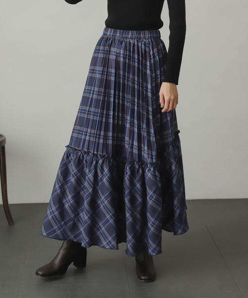 SENSE OF PLACE by URBAN RESEARCH(センスオブプレイスバイアーバンリサーチ)の「チェックキリカエプリーツスカート(スカート・レディース・ブラウン系その他/ブルー系その他・ONE)」の20枚目の写真