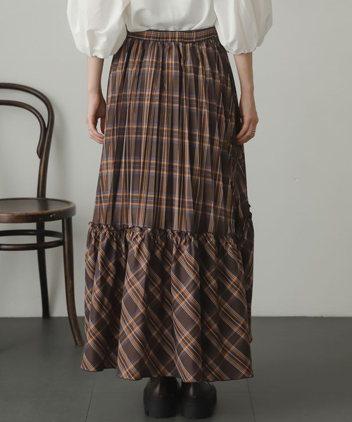 SENSE OF PLACE by URBAN RESEARCH(センスオブプレイスバイアーバンリサーチ)の「チェックキリカエプリーツスカート(スカート・レディース・ブラウン系その他/ブルー系その他・ONE)」の14枚目の写真