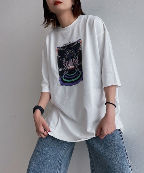 PAGEBOY（ページボーイ）の「スペースロックBIGプルオーバー（Tシャツ/カットソー・レディース・チャコールグレー/オフホワイト/ピンク系その他・FREE）」の5枚目の写真