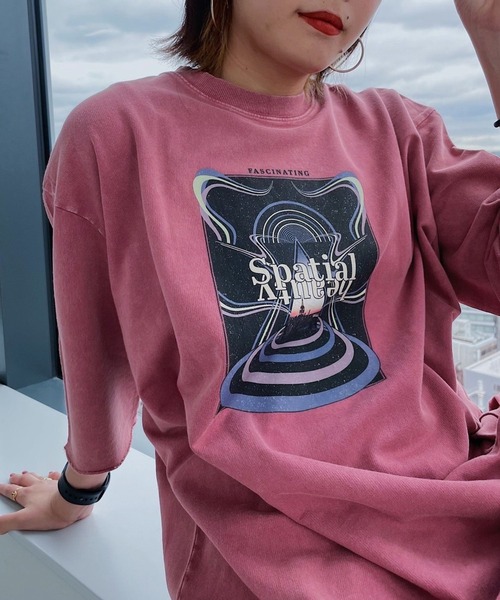 PAGEBOY（ページボーイ）の「スペースロックBIGプルオーバー（Tシャツ/カットソー・レディース・チャコールグレー/オフホワイト/ピンク系その他・FREE）」の11枚目の写真