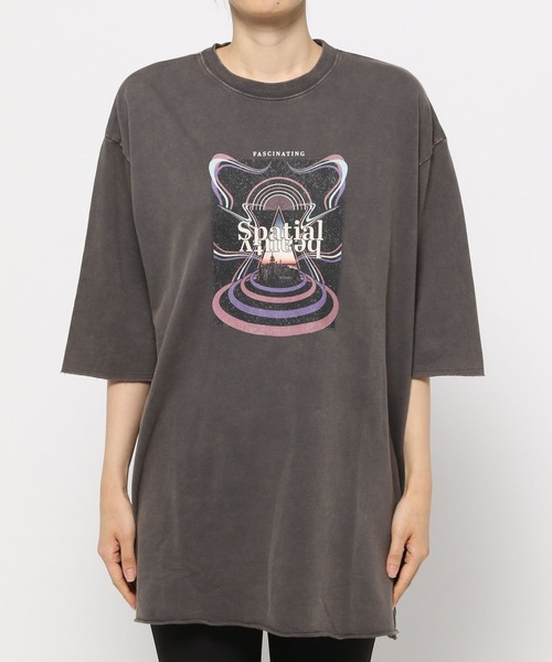 PAGEBOY（ページボーイ）の「スペースロックBIGプルオーバー（Tシャツ/カットソー・レディース・チャコールグレー/オフホワイト/ピンク系その他・FREE）」の13枚目の写真