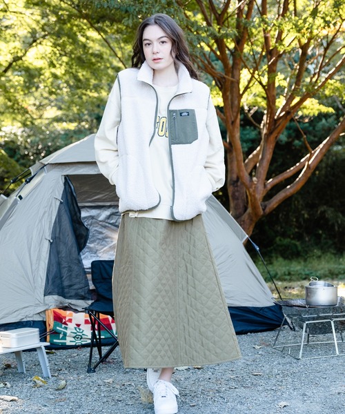 OUTDOOR PRODUCTS(アウトドアプロダクツ)の「防風ボアスタンドカラーベスト ユニセックス ワンポイントブランドロゴ モコモコ(ブルゾン・メンズ・ダークベージュ/カーキ/アイボリー/ホワイト系その他・MEDIUM/X-LARGE/LARGE/SMALL)」の12枚目の写真