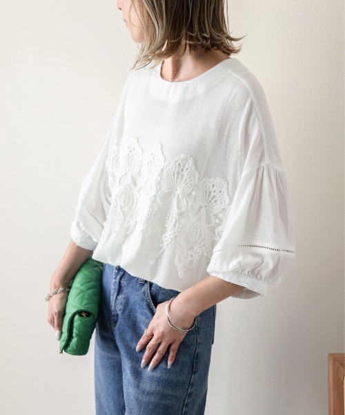 SUGAR BISKET(シュガービスケット)の「2Wayレースブラウス(シャツ/ブラウス・レディース・ホワイト/ベージュ/グリーン/ブラック・フリー)」の19枚目の写真