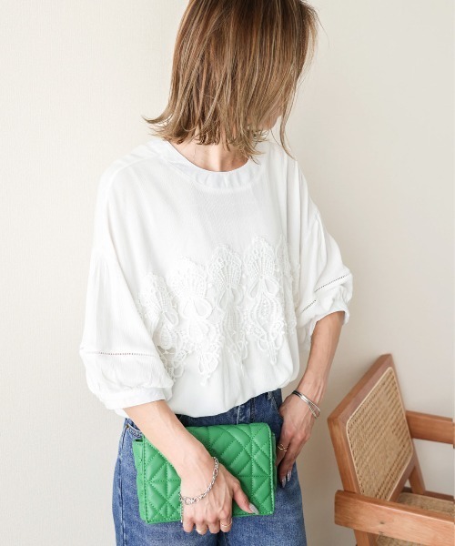 SUGAR BISKET(シュガービスケット)の「2Wayレースブラウス(シャツ/ブラウス・レディース・ホワイト/ベージュ/グリーン/ブラック・フリー)」の15枚目の写真
