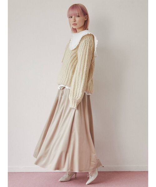 merry jenny（メリージェニー）の「looseリボンローゲージニット（ニット/セーター・レディース・アイボリー/ネイビー/ブラック・FREE）」の12枚目の写真