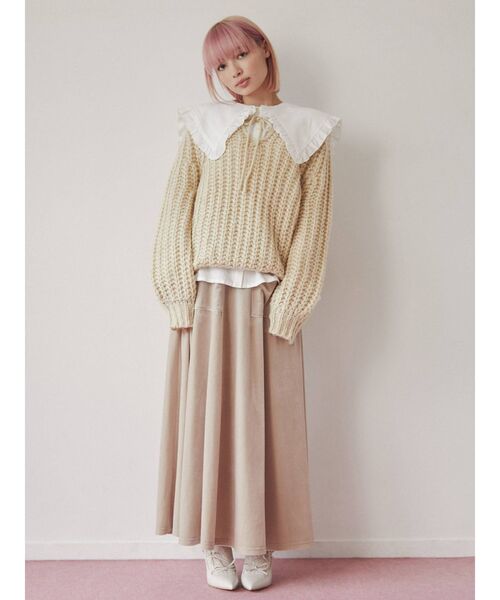 merry jenny（メリージェニー）の「looseリボンローゲージニット（ニット/セーター・レディース・アイボリー/ネイビー/ブラック・FREE）」の13枚目の写真