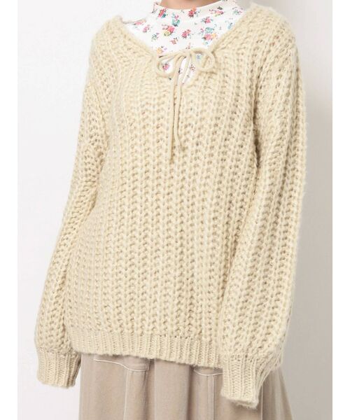 merry jenny（メリージェニー）の「looseリボンローゲージニット（ニット/セーター・レディース・アイボリー/ネイビー/ブラック・FREE）」の17枚目の写真