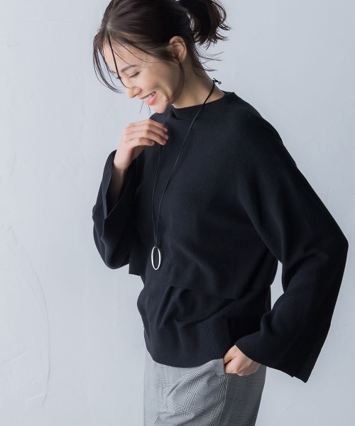 LAUTREAMONT(ロートレアモン)の「ソフトタッチレイヤードニット≪セットアイテム≫(ニット/セーター・レディース・パープル/ブラック/ベージュ・9号)」の5枚目の写真