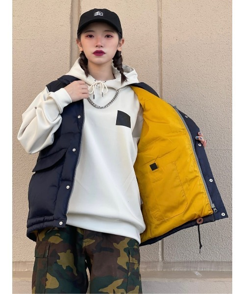 CAMP7(キャンプセブン)の「【CAMP7】レトロダウンベスト(ベスト・メンズ・グリーン/ネイビー・M/L/XL)」の22枚目の写真