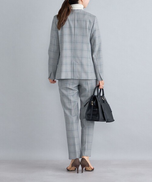 SHIPS for women - 新品 SHIPS シップス グレンチェック ノーカラー ジャケット スーツ SHIPS（シップス）の「〈手洗い可能〉ウーリッシュジャケット