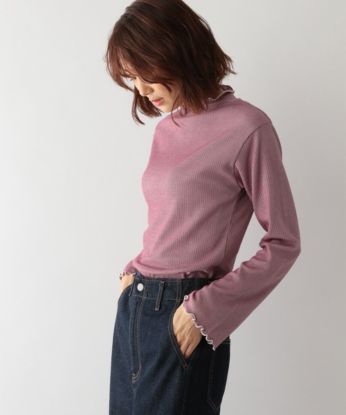 GLOBAL WORK(グローバルワーク)の「Beauteeメローストライプ/123321(Tシャツ/カットソー・レディース・ブラック/グリーン/ピンク・MEDIUM/LARGE)」の3枚目の写真