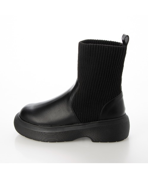 noyau(ノヤウ)の「ボリュームソールソックスブーツ(ブーツ・レディース・アイボリー/ブラック・S/M/L/LL)」の8枚目の写真