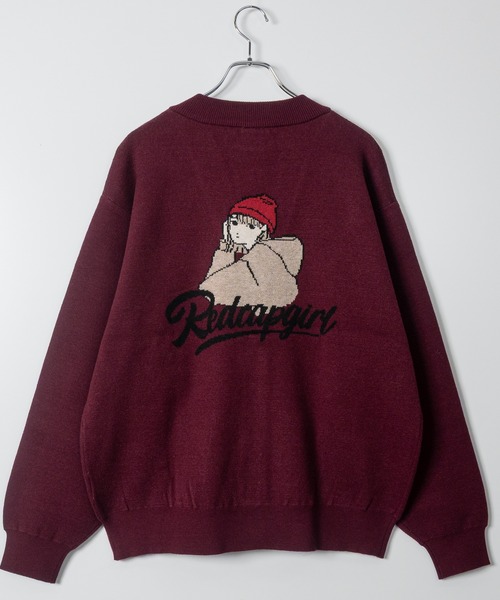 Red Cap Girl(レッドキャプガール)の「【a-r】〔RedCapGirl/レッドキャップガール〕ジャガードイラスト カーディガン(カーディガン/ボレロ・メンズ・ブラック/イエロー/ホワイト/グリーン/ワインレッド・MEDIUM/LARGE/X-LARGE)」の5枚目の写真