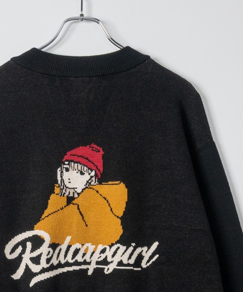 Red Cap Girl(レッドキャプガール)の「【a-r】〔RedCapGirl/レッドキャップガール〕ジャガードイラスト カーディガン(カーディガン/ボレロ・メンズ・ブラック/イエロー/ホワイト/グリーン/ワインレッド・MEDIUM/LARGE/X-LARGE)」の15枚目の写真