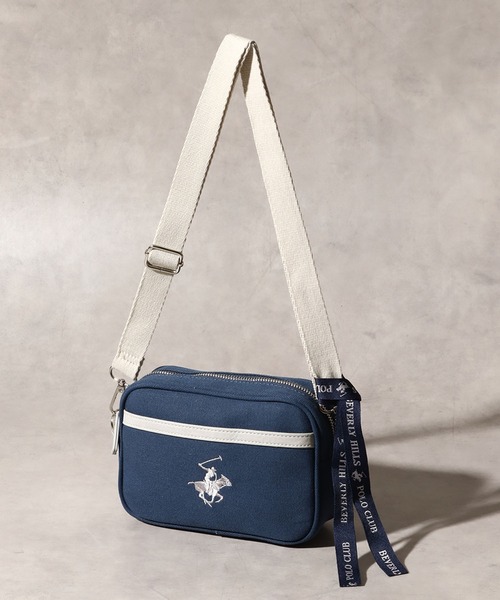 BEVERLY HILLS POLO CLUB（ビバリーヒルズポロクラブ）の「【BEVERLY HILLS POLO CLUB/ビバリーヒルズポロクラブ】ワンポイント キャンバスショルダーバッグ（ショルダーバッグ・レディース・ネイビー/ベージュ系その他3/ベージュ系その他/ベージュ系その他2/ブラック/ネイビー系1/グレー・FREE）」の7枚目の写真