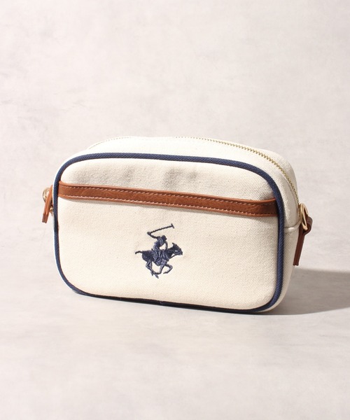 BEVERLY HILLS POLO CLUB（ビバリーヒルズポロクラブ）の「【BEVERLY HILLS POLO CLUB/ビバリーヒルズポロクラブ】ワンポイント キャンバスショルダーバッグ（ショルダーバッグ・レディース・ネイビー/ベージュ系その他3/ベージュ系その他/ベージュ系その他2/ブラック/ネイビー系1/グレー・FREE）」の19枚目の写真