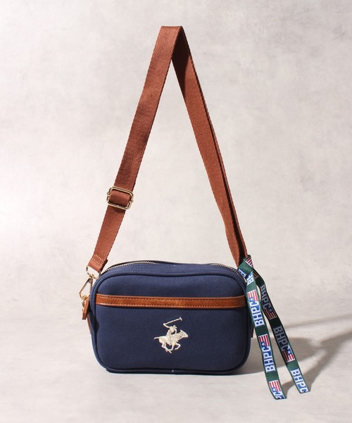 BEVERLY HILLS POLO CLUB（ビバリーヒルズポロクラブ）の「【BEVERLY HILLS POLO CLUB/ビバリーヒルズポロクラブ】ワンポイント キャンバスショルダーバッグ（ショルダーバッグ・レディース・ネイビー/ベージュ系その他3/ベージュ系その他/ベージュ系その他2/ブラック/ネイビー系1/グレー・FREE）」の17枚目の写真