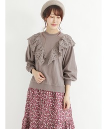 Samansa Mos2（サマンサ モスモス）の「切替レーストップス（Tシャツ/カットソー）」