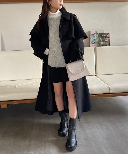 one after another NICE CLAUP（ワンアフターアナザーナイスクラップ）の「【オリジナルロゴチャーム】クロコミニBAG（ショルダーバッグ・レディース・アイボリー/ダークブラウン/ライトグレー・FREE）」の11枚目の写真