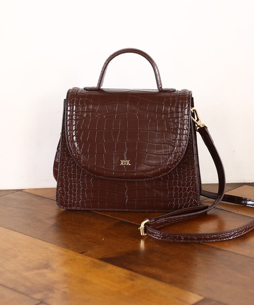 one after another NICE CLAUP（ワンアフターアナザーナイスクラップ）の「【オリジナルロゴチャーム】クロコミニBAG（ショルダーバッグ・レディース・アイボリー/ダークブラウン/ライトグレー・FREE）」の19枚目の写真