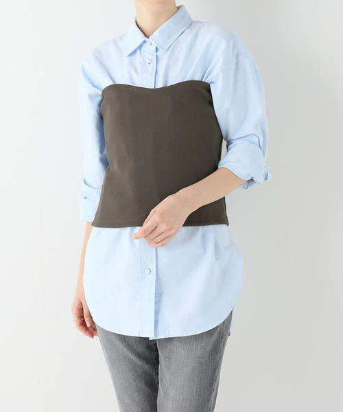 Spick & Span（スピックアンドスパン）の「カットビスチェ（Tシャツ/カットソー・レディース・チャコールグレー/ブラック・FREE）」の2枚目の写真