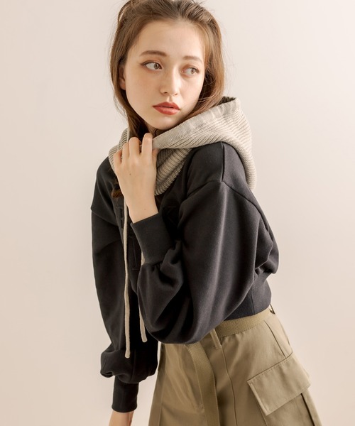 OLIVE des OLIVE(オリーブデオリーブ)の「【WEB限定カラ―あり】リブニットバラクラバ(ニットキャップ/ビーニー・レディース・グレー/アイボリー/ベージュ/ブラウン・FREE)」の15枚目の写真