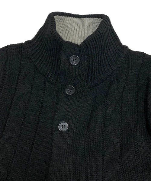 ADMIX/ATELIER SAB MEN（アドミックスアトリエサブメン）の「変則ケーブル編み / スタンドカラー ニットカーディガン ブルゾン（カーディガン/ボレロ・メンズ・オフホワイト/チャコール/ブルー/ブラック・48/50/52）」の9枚目の写真