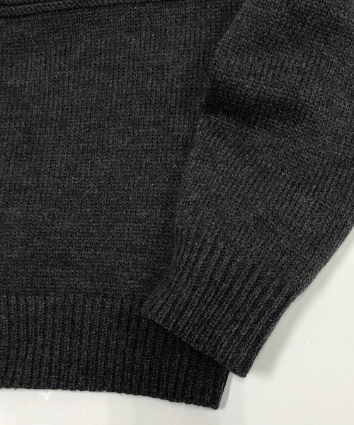 ADMIX/ATELIER SAB MEN（アドミックスアトリエサブメン）の「変則ケーブル編み / スタンドカラー ニットカーディガン ブルゾン（カーディガン/ボレロ・メンズ・オフホワイト/チャコール/ブルー/ブラック・48/50/52）」の17枚目の写真