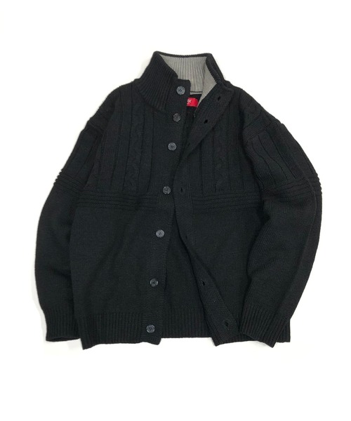 ADMIX/ATELIER SAB MEN（アドミックスアトリエサブメン）の「変則ケーブル編み / スタンドカラー ニットカーディガン ブルゾン（カーディガン/ボレロ・メンズ・オフホワイト/チャコール/ブルー/ブラック・48/50/52）」の5枚目の写真