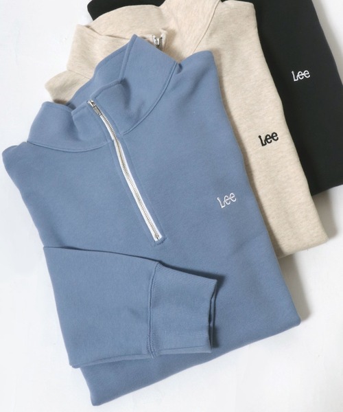 Lee(リー)の「Lee(リー)ワンポイントロゴ刺繍 ハーフジップ 長袖 スウェットトップス/無地 プルオーバートレーナー/メンズ レディース(スウェット・メンズ・ホワイト/ブラック/ダークグリーン/ブルー/オートミール/アッシュグレー・M/L/XL)」の6枚目の写真