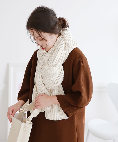 Story mfg.ピースコットンロングマフラー Ray BEAMS（レイ ビームス）無地 カラー ロング マフラー