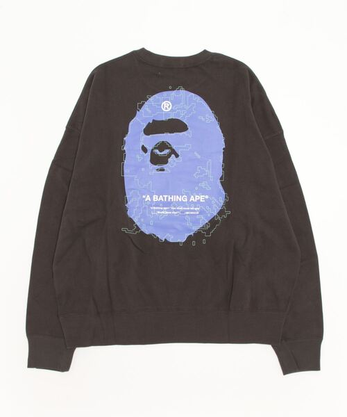 A BATHING APE（アベイシングエイプ）の「BIG APE HEAD DIGITAL MOSAIC LOOSE FIT CREWNECK M（スウェット・メンズ・チャコール/ベージュ・X-LARGE/MEDIUM/LARGE/XX-LARGE/SMALL）」の3枚目の写真