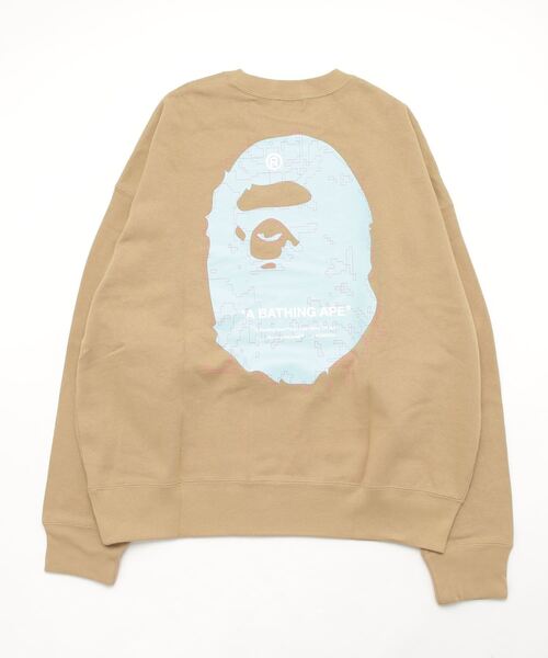 A BATHING APE（アベイシングエイプ）の「BIG APE HEAD DIGITAL MOSAIC LOOSE FIT CREWNECK M（スウェット・メンズ・チャコール/ベージュ・X-LARGE/MEDIUM/LARGE/XX-LARGE/SMALL）」の4枚目の写真
