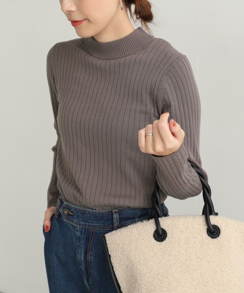 URBAN RESEARCH DOORS（アーバンリサーチドアーズ）の「ハイネックリブニット（ニット/セーター・レディース・アイボリー/ブラック/イエロー/グレー・MEDIUM）」の3枚目の写真