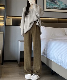 LOPASS（ロパス）の「【低身長向け】暖かいシュニール裏毛ワイドパンツ（その他パンツ）」