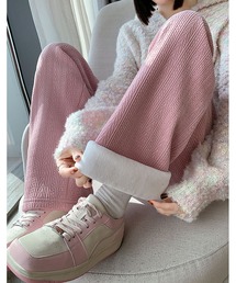 LOPASS（ロパス）の「【低身長向け】暖かいシュニール裏毛ワイドパンツ（その他パンツ）」