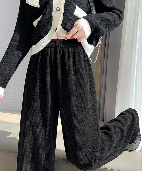 LOPASS（ロパス）の「【低身長向け】暖かいシュニール裏毛ワイドパンツ（その他パンツ・レディース・アイボリー/ダークグレー/ブラウン/ブラック/ピンク/カーキ・L/M/S）」の15枚目の写真