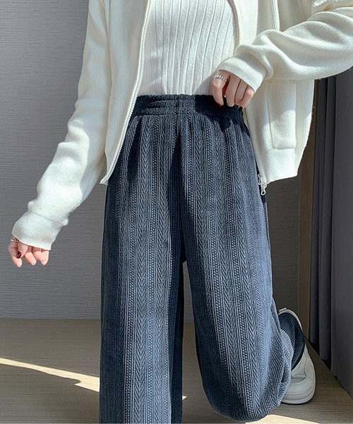 LOPASS（ロパス）の「【低身長向け】暖かいシュニール裏毛ワイドパンツ（その他パンツ・レディース・アイボリー/ダークグレー/ブラウン/ブラック/ピンク/カーキ・L/M/S）」の14枚目の写真