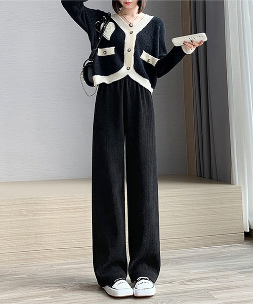 LOPASS（ロパス）の「【低身長向け】暖かいシュニール裏毛ワイドパンツ（その他パンツ・レディース・アイボリー/ダークグレー/ブラウン/ブラック/ピンク/カーキ・L/M/S）」の12枚目の写真