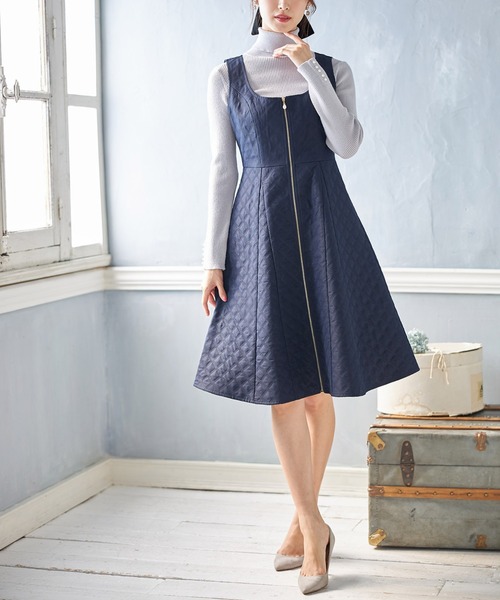 70toccoclosetフロントパールチャームファスナーキルティングジャンスカ tocco closet（トッコ クローゼット）の「フロントパール
