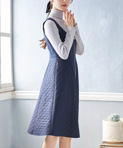 70toccoclosetフロントパールチャームファスナーキルティングジャンスカ tocco closet（トッコ クローゼット）の「フロントパール